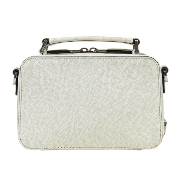 PRADA White Leather Saffiano Shoulder Bag - Picture 3 of 12